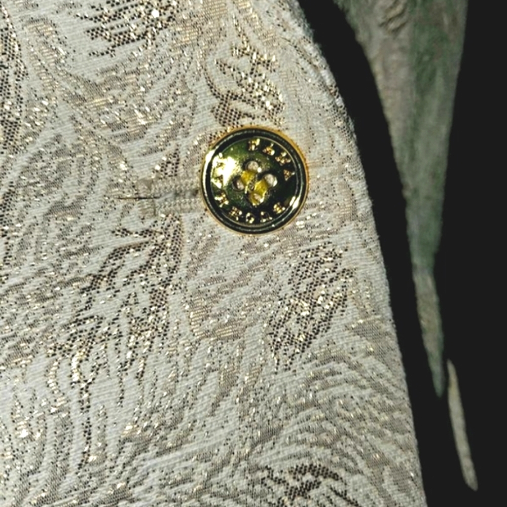 💛Gorgous Cream & Gold Paisley Print Blazer💛 - Picture 3 of 6